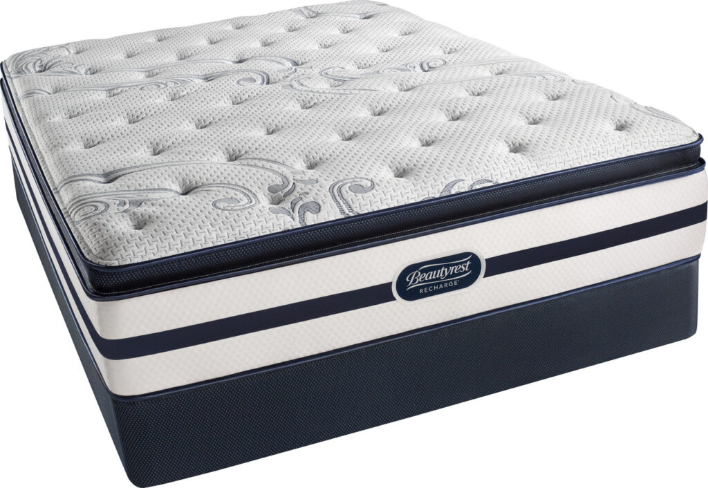 Simmons beautyrest mattress in pocketed coil technology, for completely peaceful sleep.